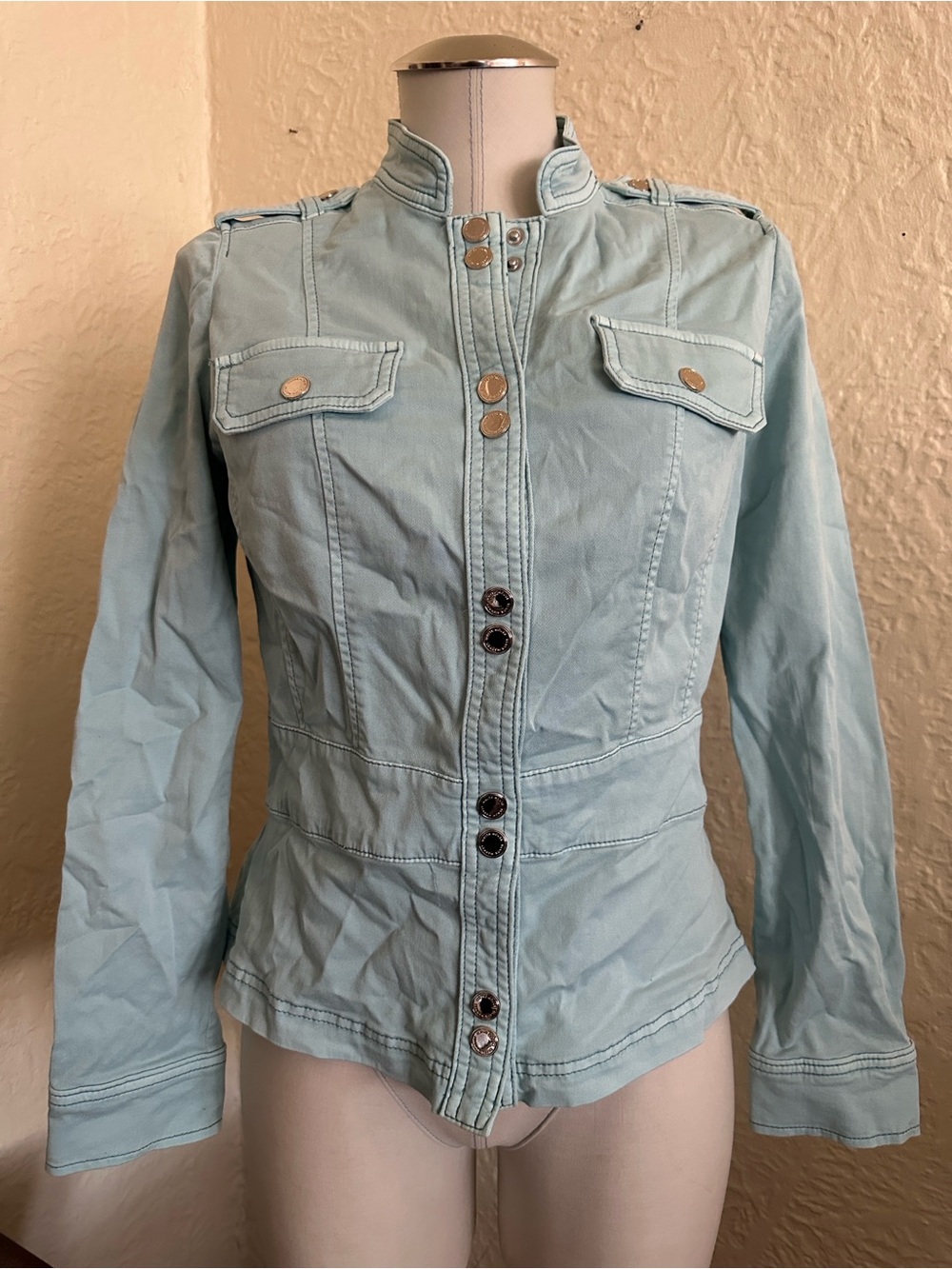 White House Black Market Light Blue Spring Jacket NWT 4